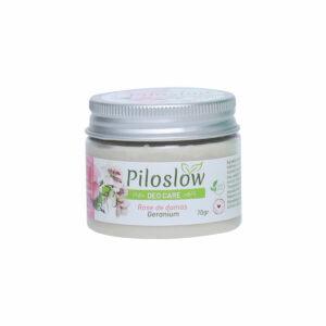 Piloslow (rose de damas, geranium) : déodorant naturel ralentissant la repousse des poils 