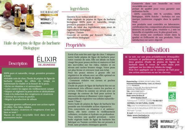 notice huile de pépins de figue de barbarie biologique herbalya tunisie