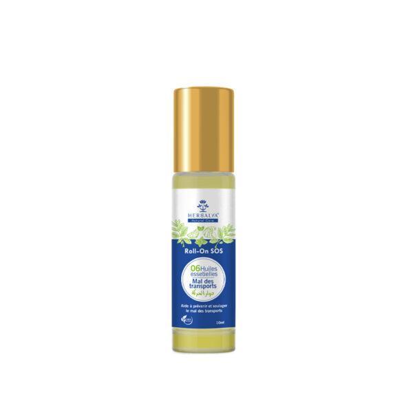 HERBALYA Roll-on SOS Mal des transports Aux 06 huiles essentielles actives
