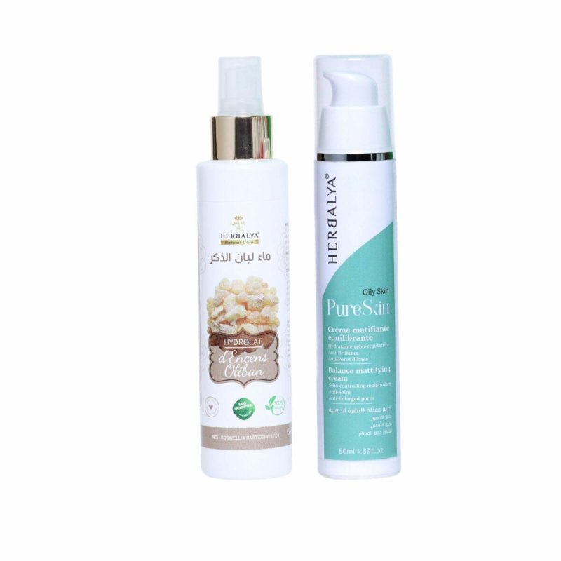 Duo crème matifiante équilibrante & Hydrolat d’encens d’oliban