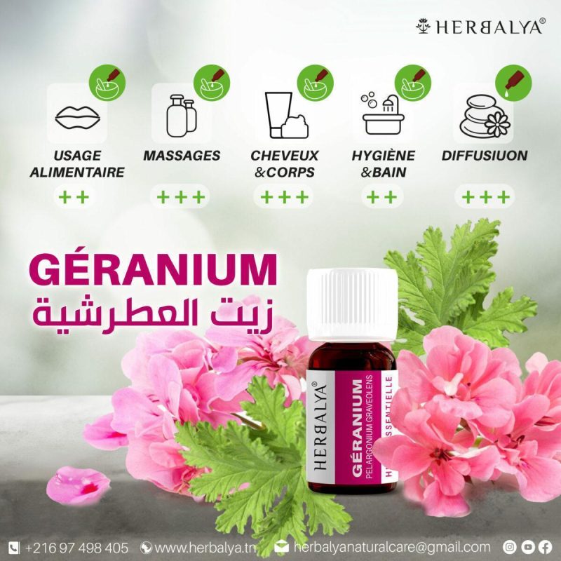 Huile essentielle de géranium rosat  5ml – Image 2