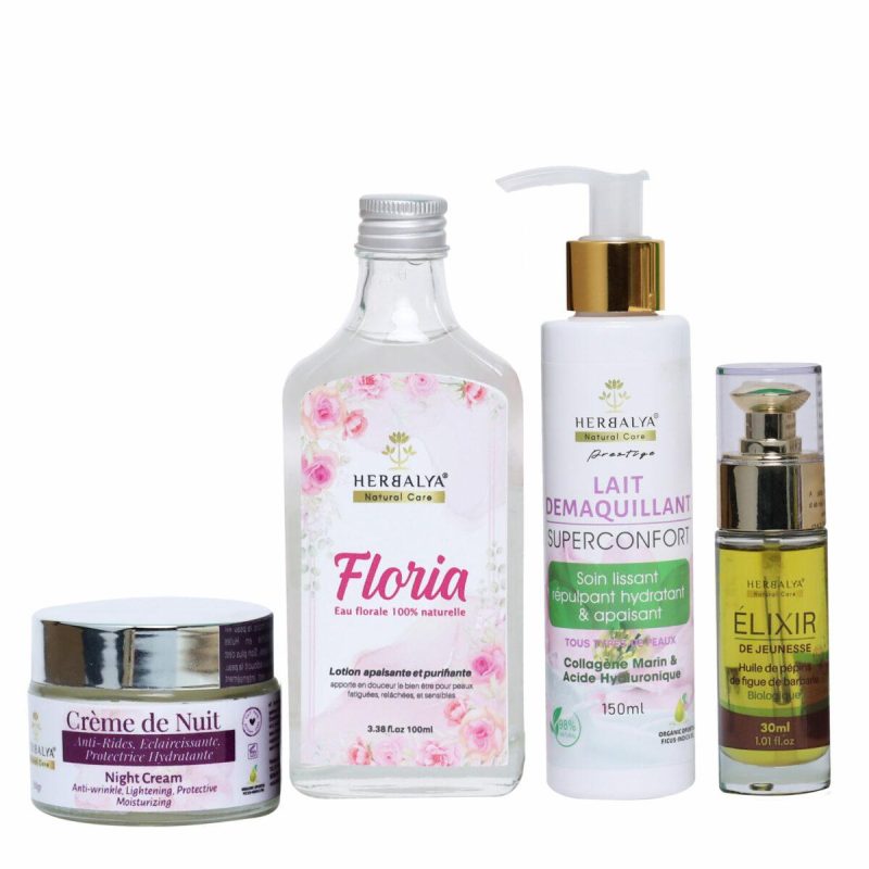 Routine antirides éclaircissante nuit (CN + FLORIA + HPFB 30 ml+ lait démaquillant superconfort)