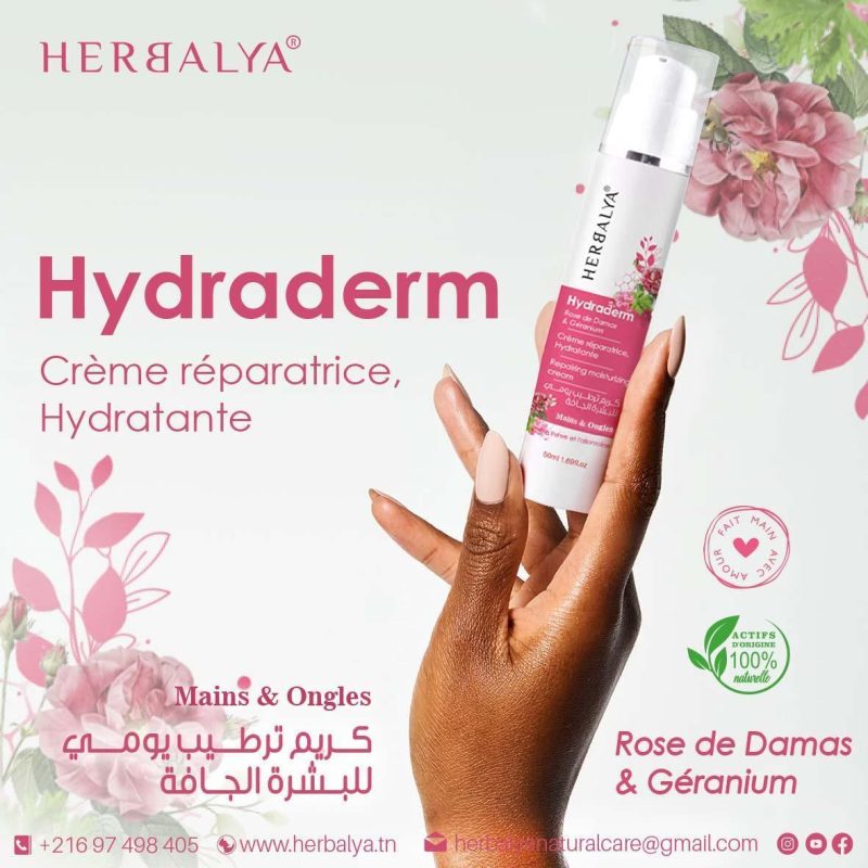 Hydraderm Rose de Damas & Géranium Crème mains & ongles réparatrice Hydratante – Image 3