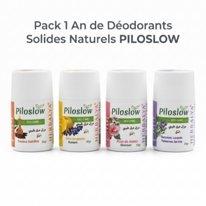 Pack 1 An de Déodorants Solides Naturels PILOSLOW 