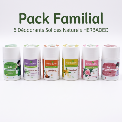 Pack Familial 6 Déodorants Solides Naturels HERBADEO