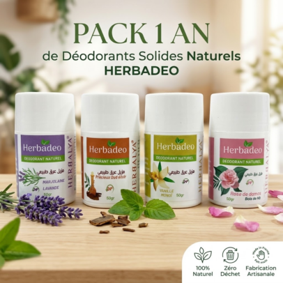 Pack 1 An de Déodorants Solides Naturels HERBADEO