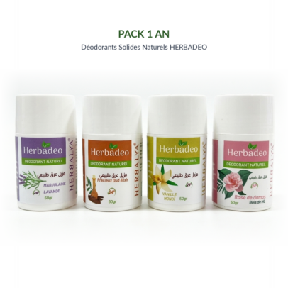 Pack 1 An de Déodorants Solides Naturels HERBADEO